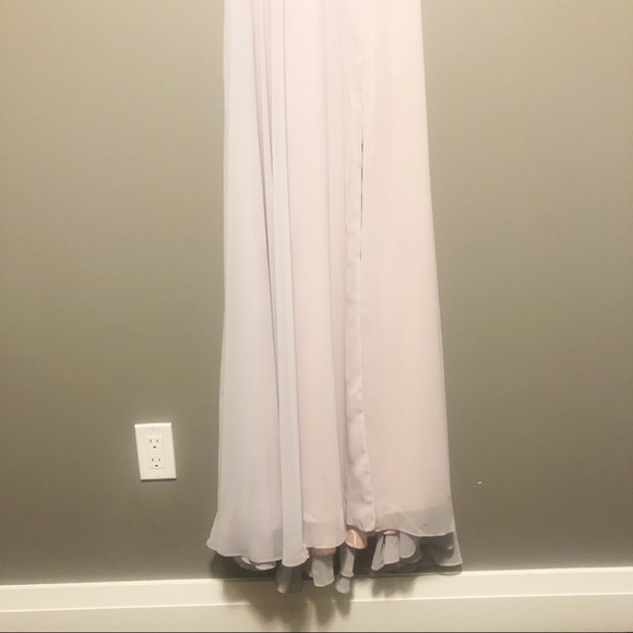 Embellished Bodice V-Neck Chiffon Evening Dress- 4 - Picture 4 of 8